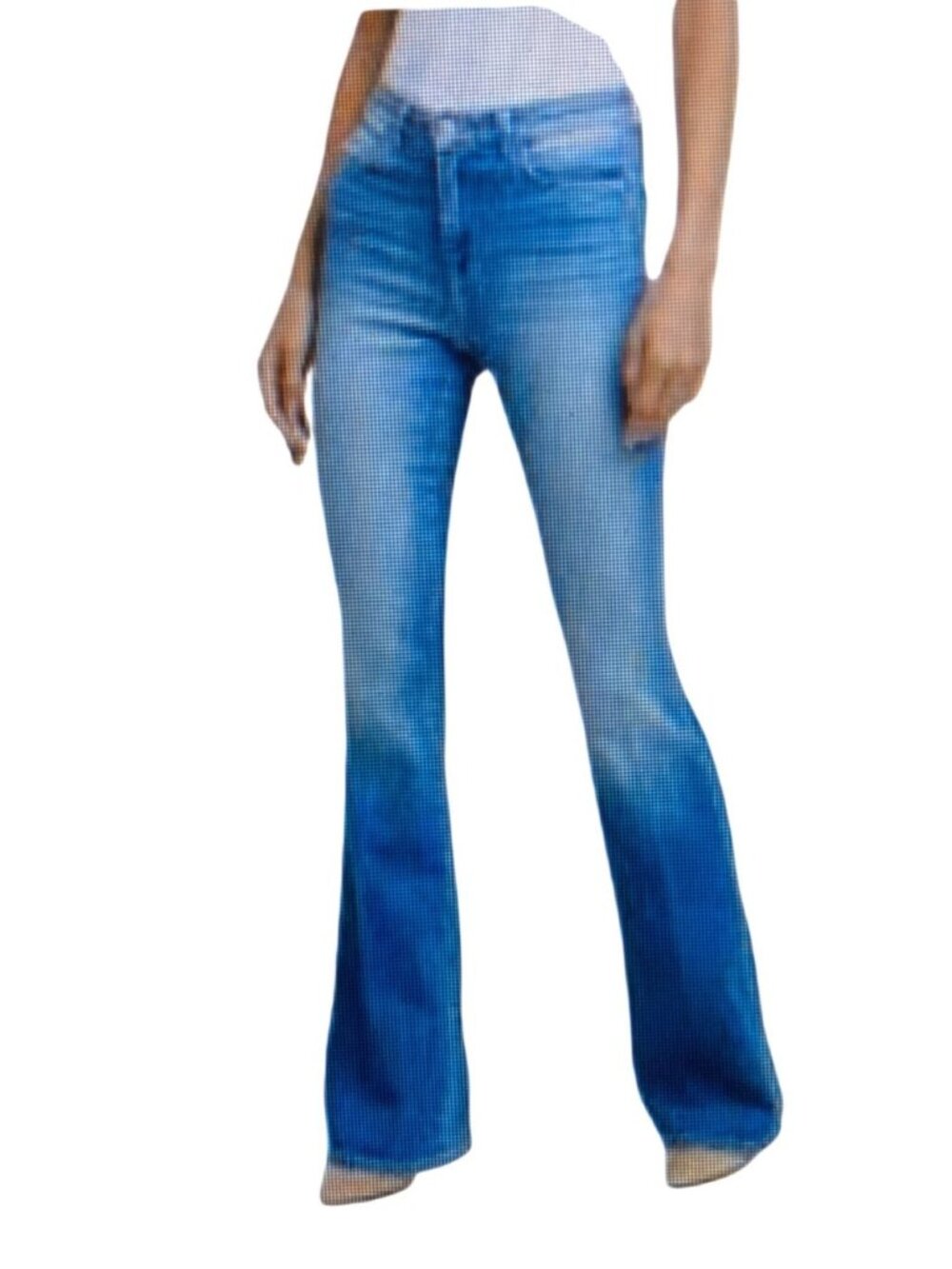 L'AGENCE High Rise Flared Jeans 31  Long in Olympia Light Blue  NWT
